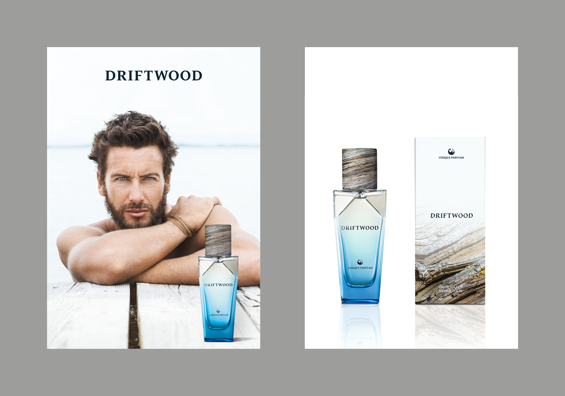 Keyvisual und Packaging Design für Driftwood Parfum