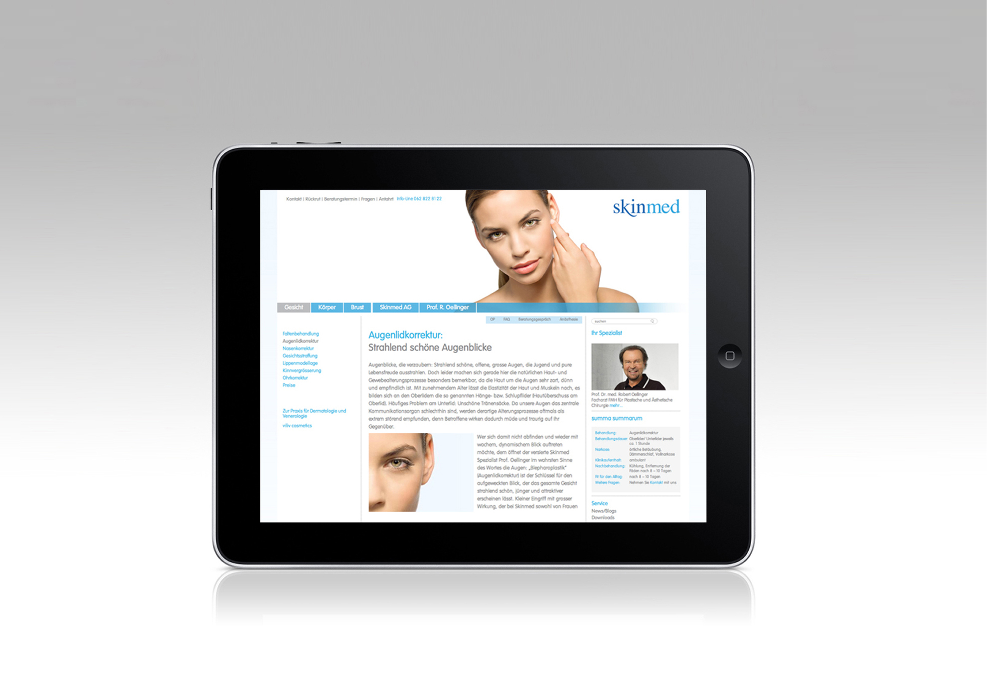 Website für Skinmed Cosmetics